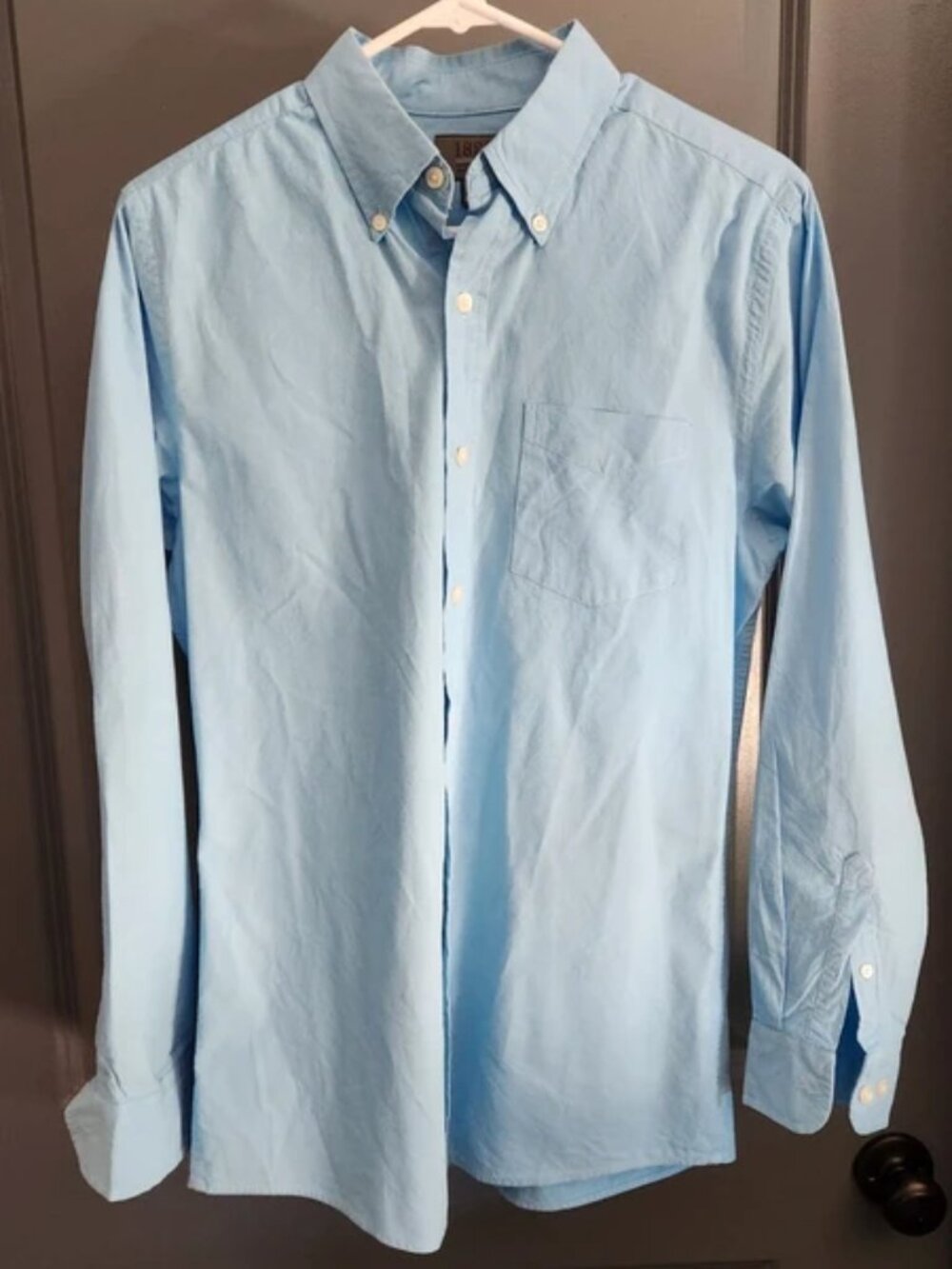 Saddlebred 1888 tailored fit poplin long sleeve button-up